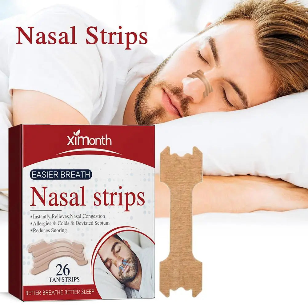 26Pcs Breathe Nasal Strips Right Way Stop Snoring anti Snoring Strips Easier Better Breathe Health Care