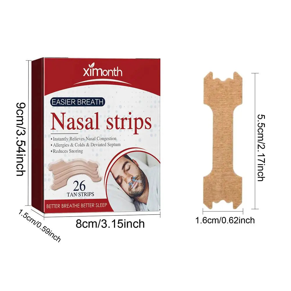 26Pcs Breathe Nasal Strips Right Way Stop Snoring anti Snoring Strips Easier Better Breathe Health Care