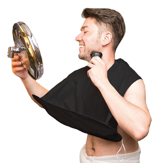 1 Pc Beard Bib Beard Apron, Beard Bib Apron for Men Beard Bib Trimmer Catcher Beard Hair Catcher for Dad or Husband Shaving & Trimming - Black